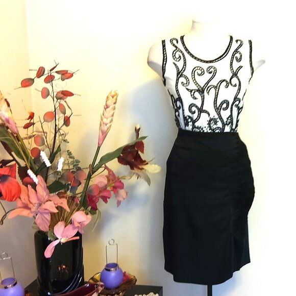 NWOT INFINITIF Well Tailored High-Quality Black Lace Embroidered Lined Skirt 38 - Picture 8 of 9